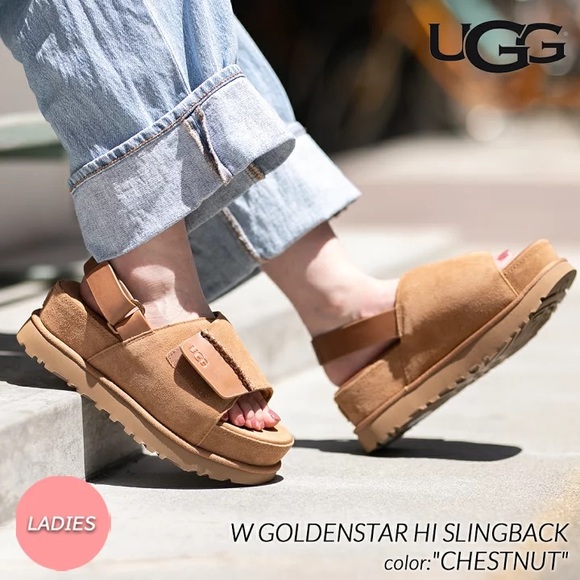 UGG Tan Suede Sandals with Contoured Footbed - Picture 2 of 14